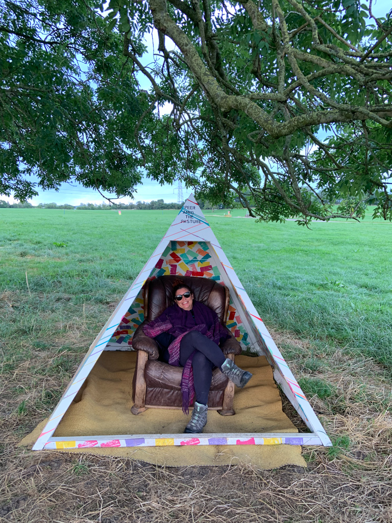 Chilling on the (mini) Pyramid Stage