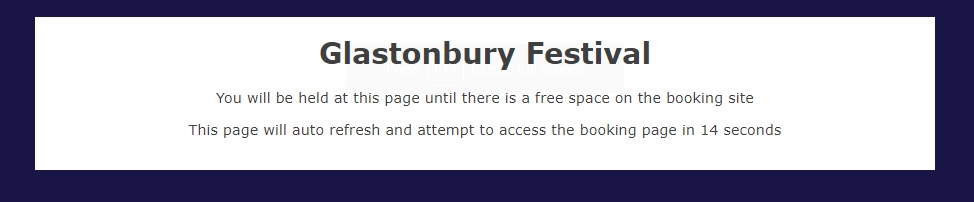 Glastonbury Ticket Day - The Holding Page