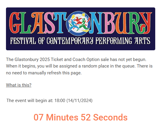 Glastonbury Ticket day 2026