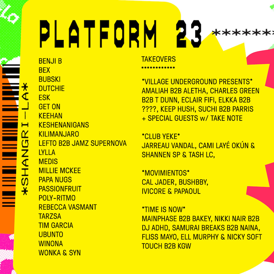 Platform 23 Lineup