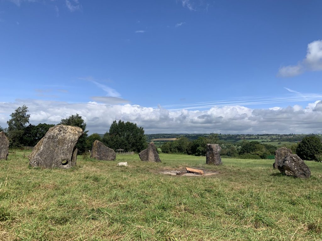 A quiet scene at the stone circle, Glastonbury