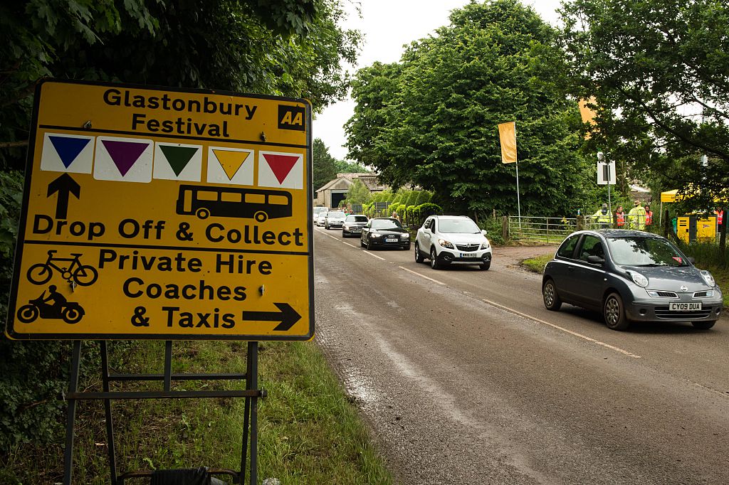 AA Sign for Glastonbury Festival