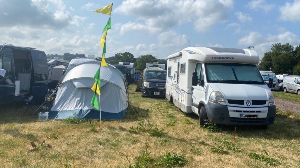 Campervans at Glastonbury